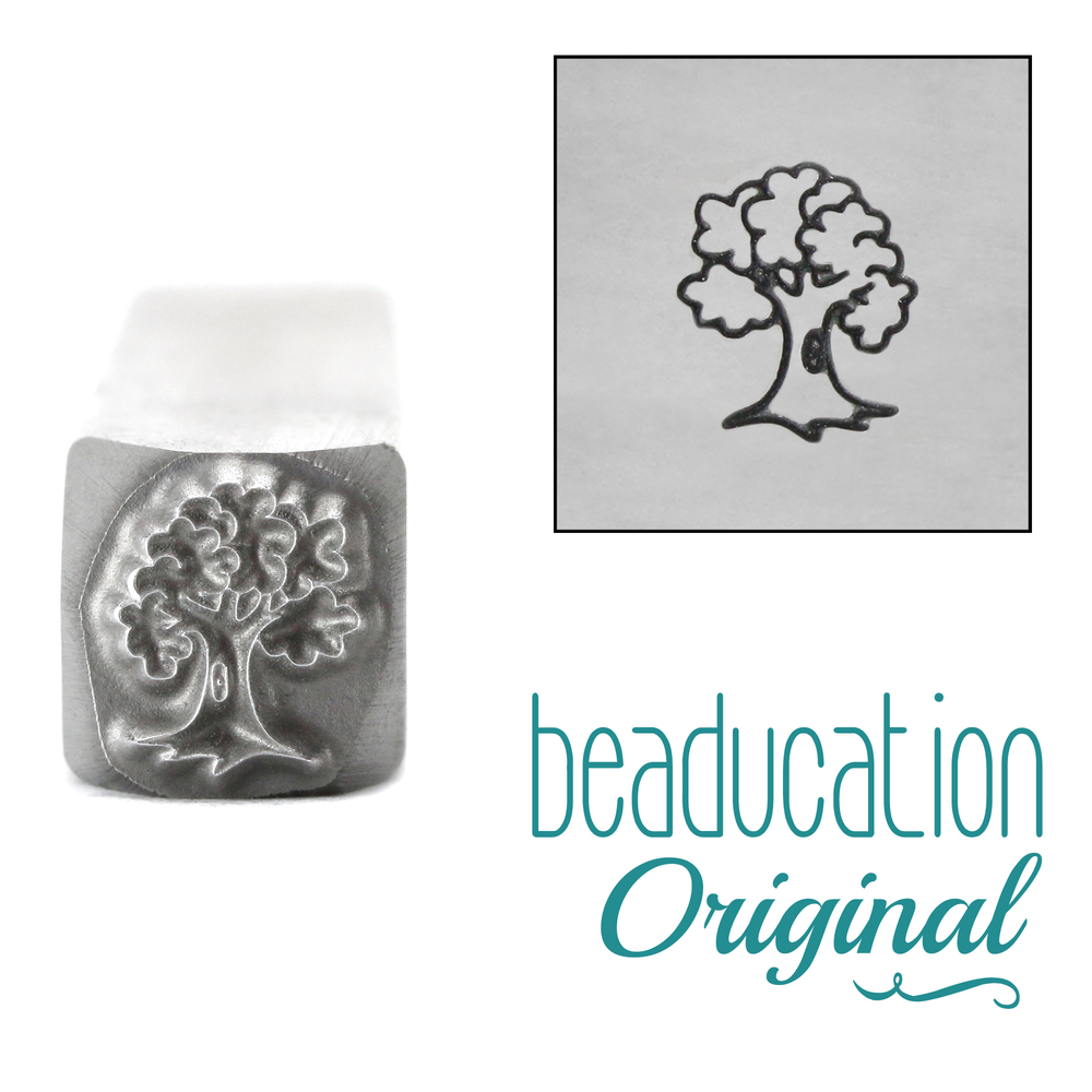Metal Stamping Tools Tree Metal Design Stamp, 8mm - Beaducation Original